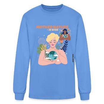 mother earth is wise  - Men's Long Sleeve T-Shirt - carolina blue - Front