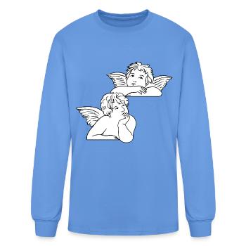 Cherubs line art inspired by Italian artist Raphae - Men's Long Sleeve T-Shirt - carolina blue - Front