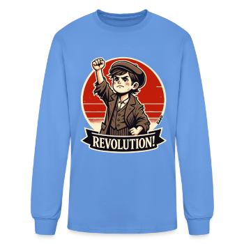 Revolution Fist Propaganda - Men's Long Sleeve T-Shirt - carolina blue - Front