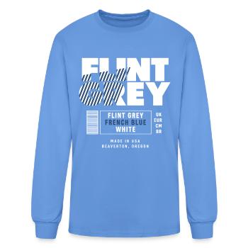 Flint Grey French Blue White Label - Men's Long Sleeve T-Shirt - carolina blue - Front