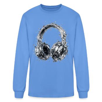 Splash Water Headphones Fluid Audio Music Art - Men's Long Sleeve T-Shirt - carolina blue - Front