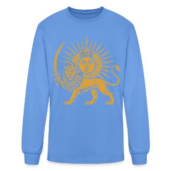 Solar Crowned Lion Emblem - Men's Long Sleeve T-Shirt - carolina blue - Front