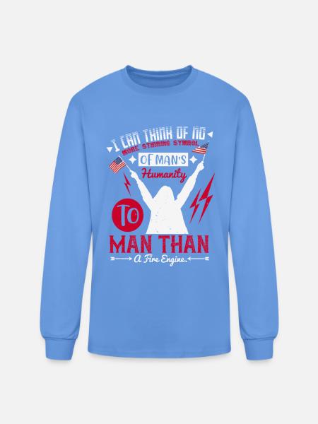 Fire Engine Power: Manhood Pride - Men's Long Sleeve T-Shirt - carolina blue