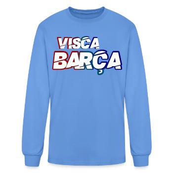 Visca Barca Bold Chant - Men's Long Sleeve T-Shirt - carolina blue - Front