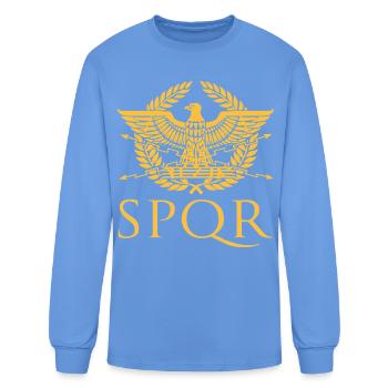 Imperial Eagle SPQR Emblem - Men's Long Sleeve T-Shirt - carolina blue - Front