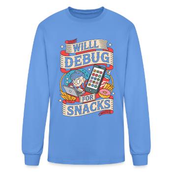 Mobile App Developer Will Debug For Mobile Coding - Men's Long Sleeve T-Shirt - carolina blue - Front