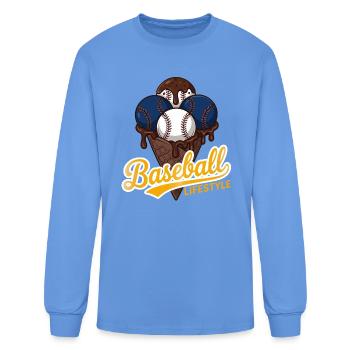 Baseball Ice Cream Cone Lifestyle - Men's Long Sleeve T-Shirt - carolina blue - Front