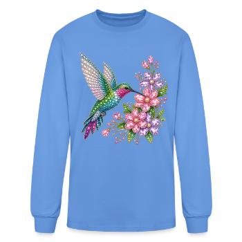 Sparkly_Rhinestone_Hummingbird_Png - Men's Long Sleeve T-Shirt - carolina blue - Front