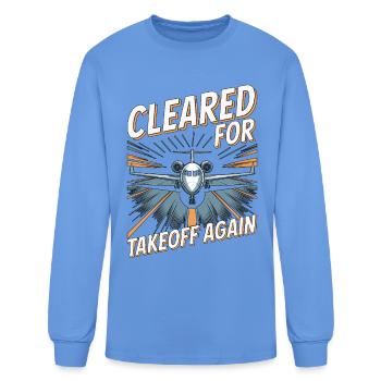 Private Pilot Cleared For Takeoff Private Aviation - Men's Long Sleeve T-Shirt - carolina blue - Front