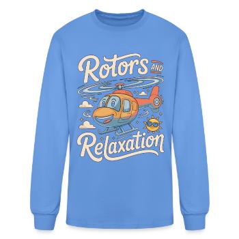 Rotors de pilote privé et aviation de relaxation - T-shirt à manches longues Homme - bleu caroline - Devant