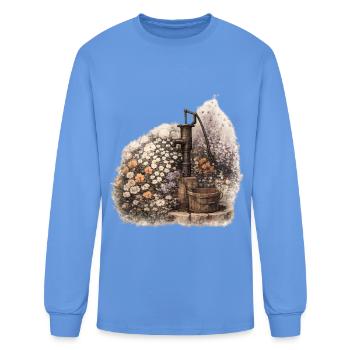 Blossoms Vintage Water Pump - Men's Long Sleeve T-Shirt - carolina blue - Front