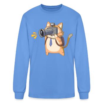 Meowtographer - Men's Long Sleeve T-Shirt - carolina blue - Front