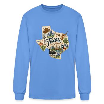 Texas Lone Star State Vintage Travel Sticker - Men's Long Sleeve T-Shirt - carolina blue - Front