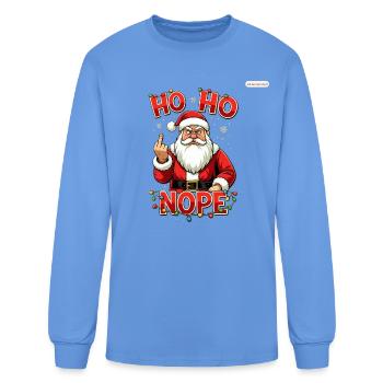 Ho Ho Nope Santa Mischief - Men's Long Sleeve T-Shirt - carolina blue - Front