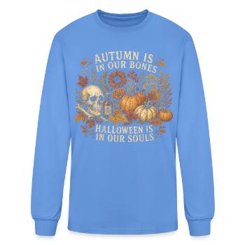 Autumn Bones Halloween Souls - Men's Long Sleeve T-Shirt - carolina blue - Front