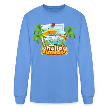 Hello Summer tshirt - Men's Long Sleeve T-Shirt - carolina blue - Front