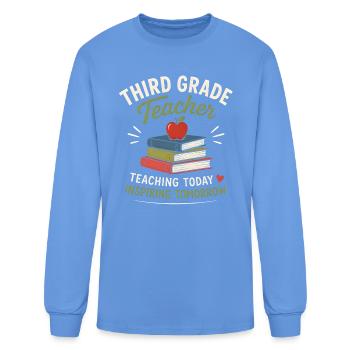 Third Grade Teacher Gift - Men's Long Sleeve T-Shirt - carolina blue - Front
