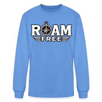 Roam Free Adventure Shirt - Men's Long Sleeve T-Shirt - carolina blue - Front