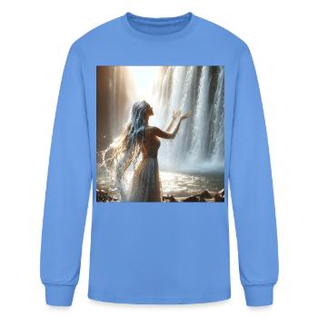Waterfall Hairs - Men's Long Sleeve T-Shirt - carolina blue - Front