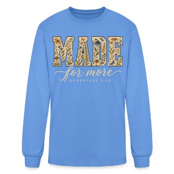 Ephesians 2:10 Floral - Men's Long Sleeve T-Shirt - carolina blue - Front