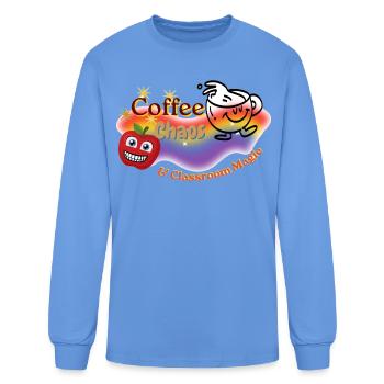 Coffee, Chaos & Classroom Magic–Funny Teacher Art - Men's Long Sleeve T-Shirt - carolina blue - Front