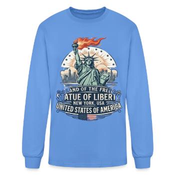 ​Statue of Liberty New York USA Vintage - Men's Long Sleeve T-Shirt - carolina blue - Front