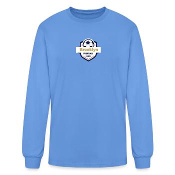 Brooklyn Football Crest - Men's Long Sleeve T-Shirt - carolina blue - Front
