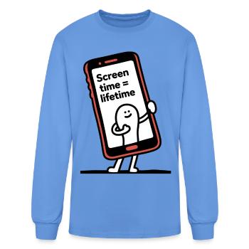 Screen Time Equals Lifetime - Men's Long Sleeve T-Shirt - carolina blue - Front