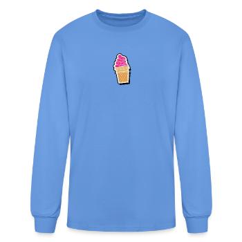 Pink Ice Cream Cone Swirl - Men's Long Sleeve T-Shirt - carolina blue - Front