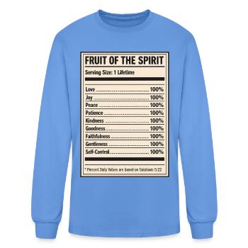Christian Nutrition Facts Fruit Of The Spirit - Men's Long Sleeve T-Shirt - carolina blue - Front