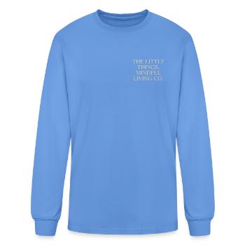Little Things Mindful Living Logo - Men's Long Sleeve T-Shirt - carolina blue - Front