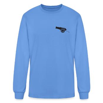 Steampunk Cannon Silhouette - Men's Long Sleeve T-Shirt - carolina blue - Front