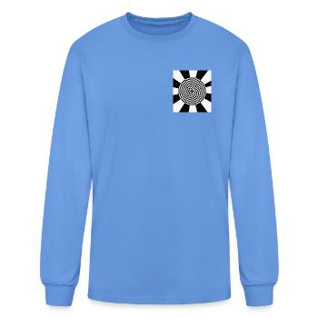 Hypnotic Spiral Optical Circles - Men's Long Sleeve T-Shirt - carolina blue - Front