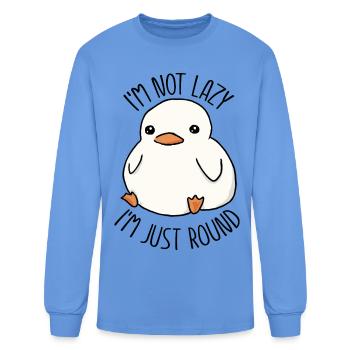 I'm Not Lazy I'm Just Round - Men's Long Sleeve T-Shirt - carolina blue - Front