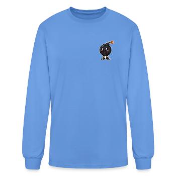 Retro Bomb Mascot Character - Cute Tech Art - Men's Long Sleeve T-Shirt - carolina blue - Front
