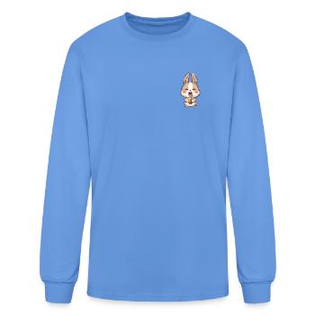 Hoppy Bunny Sips Orange Juice - Men's Long Sleeve T-Shirt - carolina blue - Front