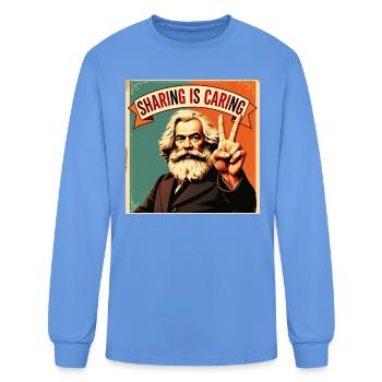 Karl Marx - Sharing is caring - Men's Long Sleeve T-Shirt - carolina blue - Front