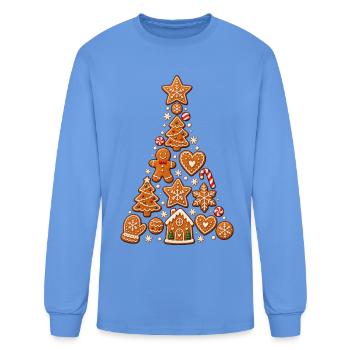 Gingerbread Christmas Tree - Men's Long Sleeve T-Shirt - carolina blue - Front