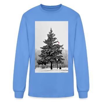 tree with flag pt iroquois - Men's Long Sleeve T-Shirt - carolina blue - Front