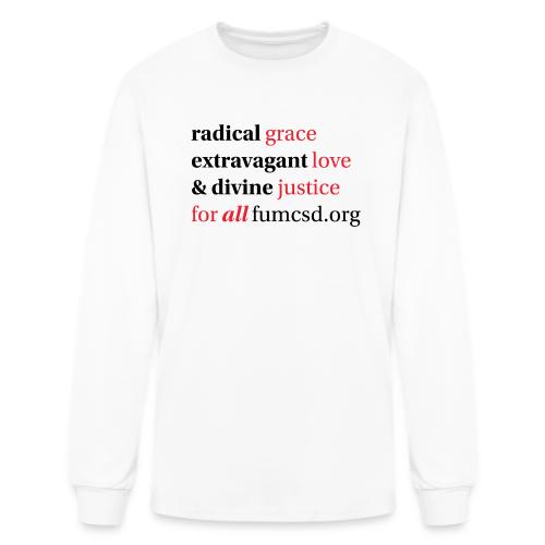 Grace. Love. Justice. serif font - Men's Long Sleeve T-Shirt