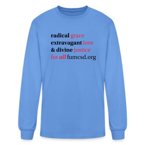 Grace. Love. Justice. serif font - Men's Long Sleeve T-Shirt