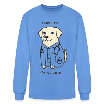 Dog Doctor Stethoscope Tee funny dogs  - Men's Long Sleeve T-Shirt - carolina blue - Front