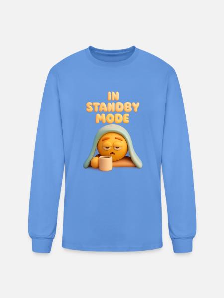 Standby Mode Sleepy face - Men's Long Sleeve T-Shirt - carolina blue