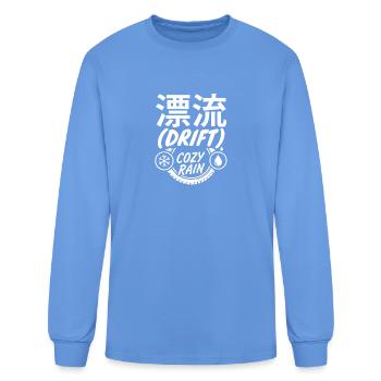 Drift Cozy Rain Chinese Logo Tee - Men's Long Sleeve T-Shirt - carolina blue - Front