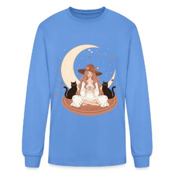 Enchanted Autumn Witch & Moonlight - Men's Long Sleeve T-Shirt - carolina blue - Front