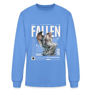 Fallen Angel Grid Retro Collage 2026 - Men's Long Sleeve T-Shirt - carolina blue - Front