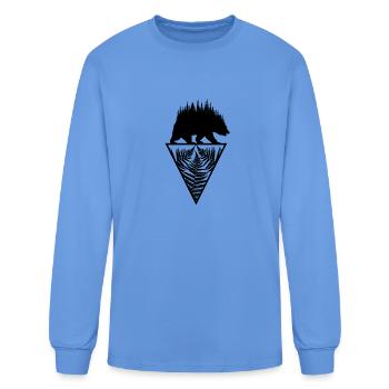 Fern and Bear - Men's Long Sleeve T-Shirt - carolina blue - Front