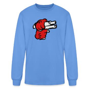 hand gun - Men's Long Sleeve T-Shirt - carolina blue - Front