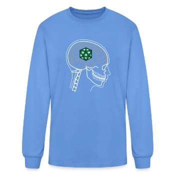 TABLETOP GAMING DICE ON BRAIN X-RAY DESIGN - Men's Long Sleeve T-Shirt - carolina blue - Front