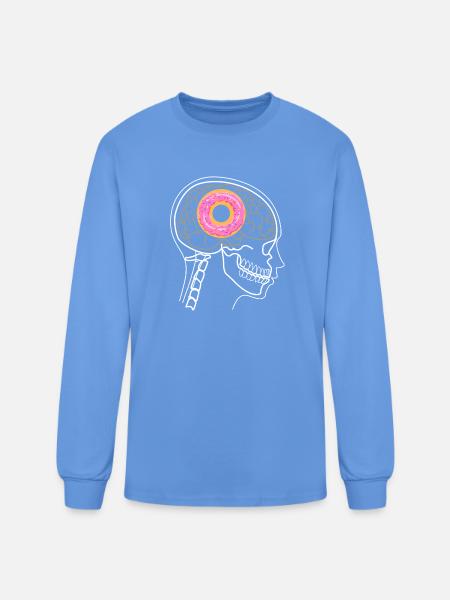 DONUT ON BRAIN X-RAY DESIGN - Men's Long Sleeve T-Shirt - carolina blue